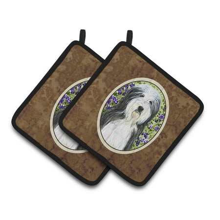 

Caroline s Treasures Bearded Collie Pair of Pot Holders