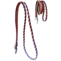 Horse Western Challenger Leather Brown Laced Barrel Contest Reins 6686BR