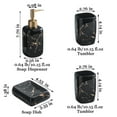 thumbnail image 2 of Soap Dispenser Bathroom Accessories Set 4 Pcs Bathroom Soap Dispenser Set - 1 Soap Dispenser, 2 Tumblers, 1 Soap Dish, Glossy Black, 2 of 9