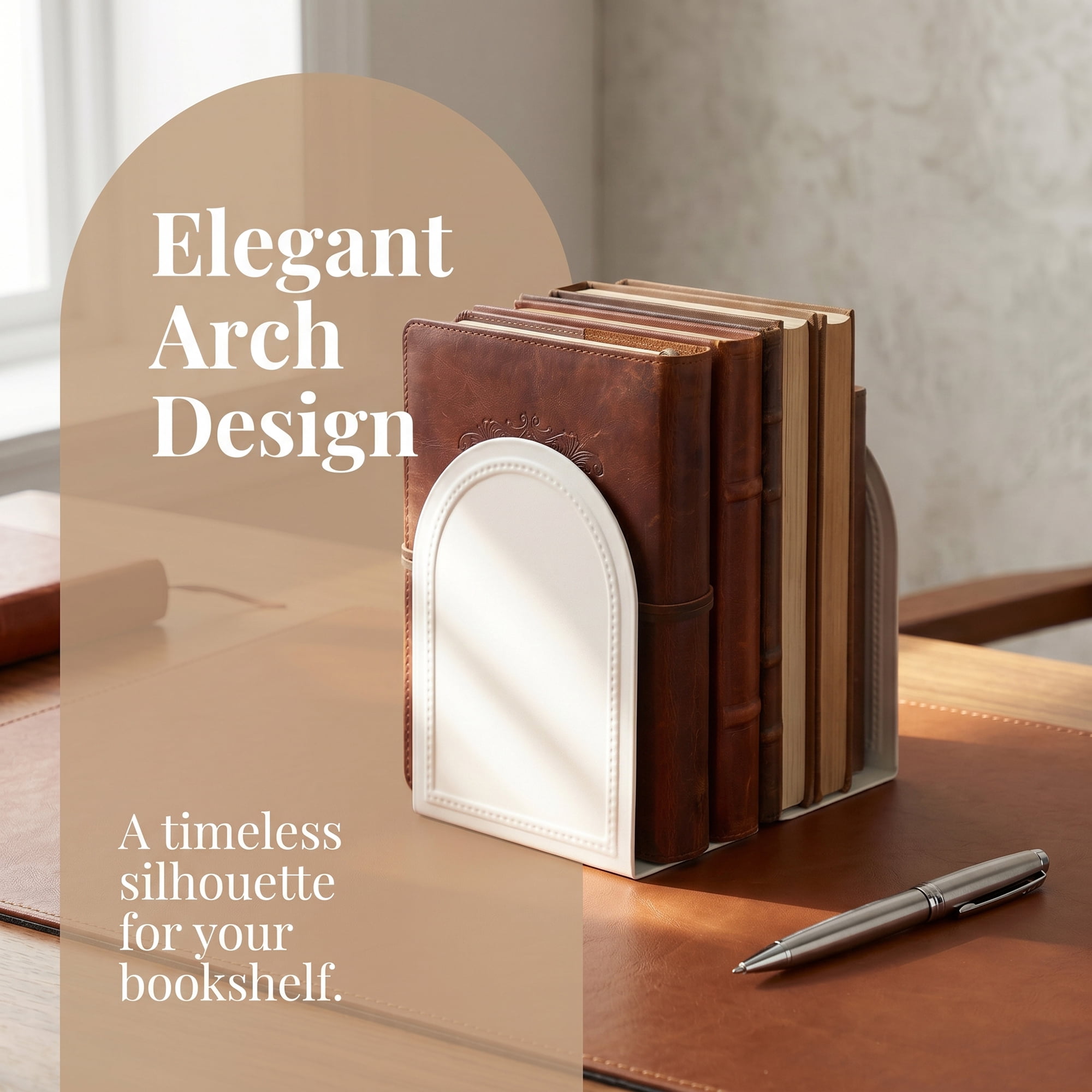 Unique Bargains 2Pcs Decorative Metal Modern Hollow-out Bookends White 5*3.1*6.5inch