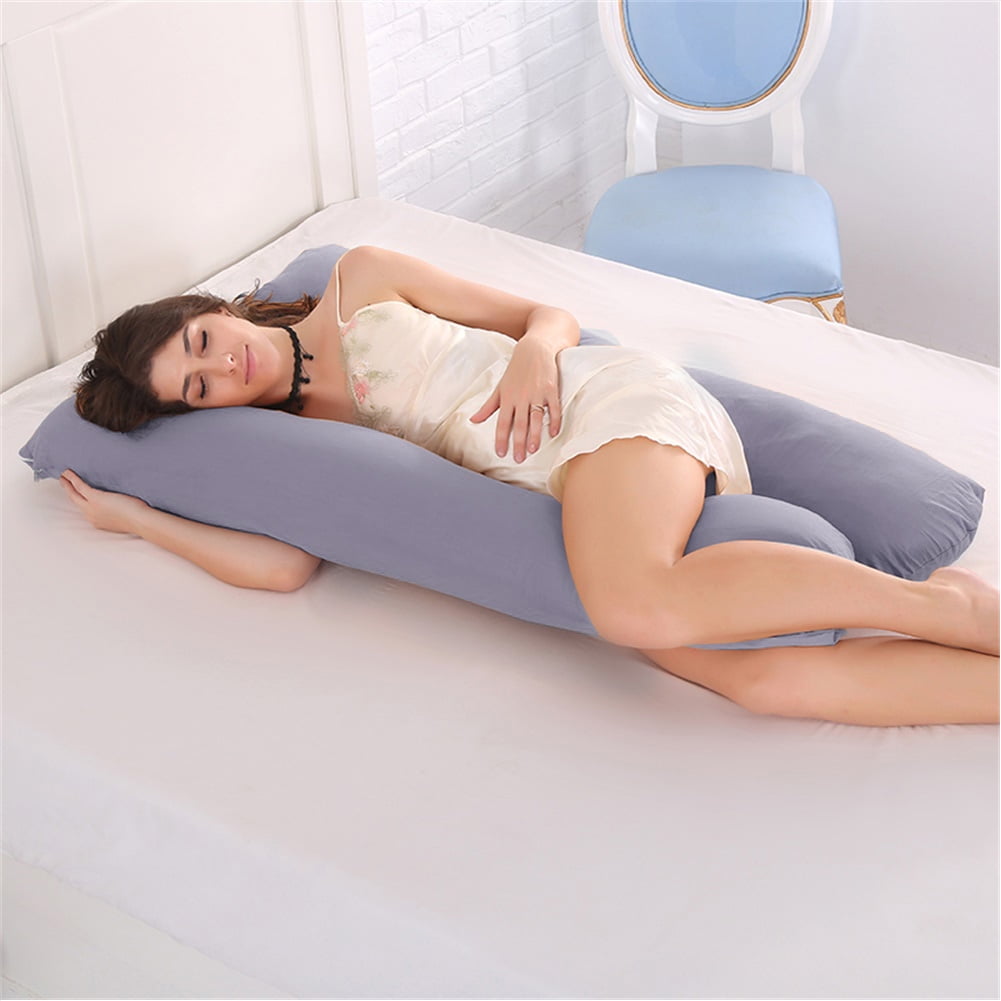 Multi-function U Shape Body Pillow Pregnancy Comfort Support Cushion Sleep Pregnancy Pillow Detachable Extension (Replace Cover for Chioce)