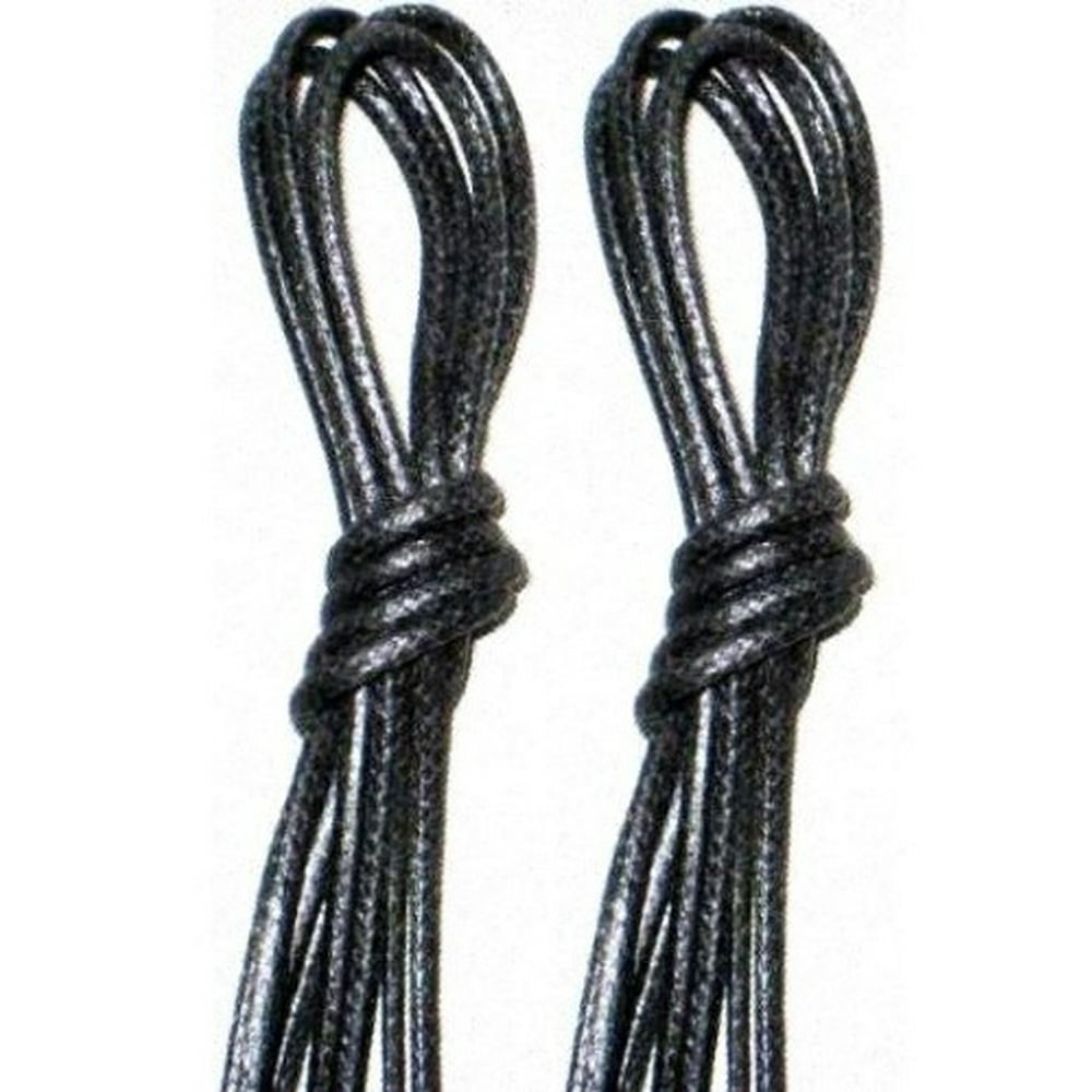 black waxed shoelaces