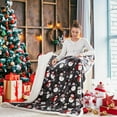 thumbnail image 6 of Sherpa Christmas Throw Blanket, Fuzzy Fluffy Soft Cozy Blanket, Fleece Flannel Plush Microfiber Blanket for Couch Bed Sofa (50" X 60", Snowman), 6 of 8