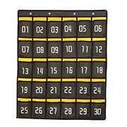 Loghot Numbered Classroom Sundries Closet Pocket Chart for Cell Phones Holder Wall Door Hanging Organizer (30 Pockets Grey)