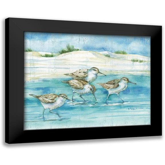 Brent, Paul 14x12 Black Modern Framed Museum Art Print Titled - Sandy Sandpipers I