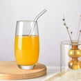 thumbnail image 4 of Reusable bent Glass Tube Drinking Straw with Cleaning Brush Clear, 4 of 6
