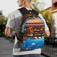 thumbnail image 5 of Yield Animals On Noah's Ark2 Print Backpack for Women Men, Lightweight Casual Travel Daypack, Classic Basic College Backpack, Middle School Bag, 5 of 5