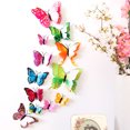 thumbnail image 3 of Labymos 12Pcs Wall Stickers Double-layerd PVC Butterfly Shape Wall Decal Sticker Home Living Room Nursery, 3 of 7