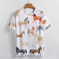 thumbnail image 4 of Cool Horse T-Shirt O Neck Retro Print Big Size T-Shirts Short Sleeve Tees Womens Pretty Design, 4 of 5