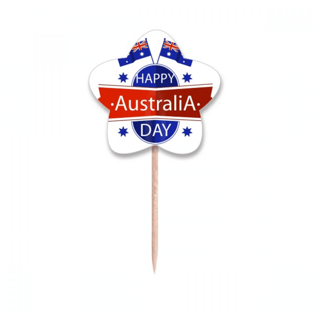 Feliz día de la bandera de Australia Australia Selección de pastelitos Star lable Flag en palillos de dientes