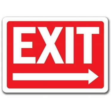 Exit Sign with Right Arrow - 10" x 14" OSHA Safety Sign
