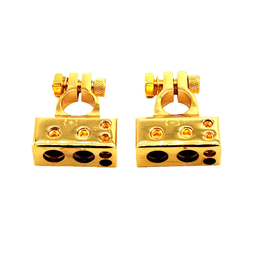 1 Pair of Battery Terminal Auto Terminal End Battery Terminal Clamp Connector Golden (Positive