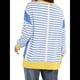 thumbnail image 4 of Sudadera Informal de Larga con Cuello Redondo y Rayas de Color Block para Mujer. Azul XXL, 4 of 5