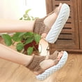 thumbnail image 4 of Anuirheih Flatform Sandals for Women, Open Toe Buckle Ankle Strap Wedge Sandals for Women Thick Soled Shoes(Brown), 4 of 6