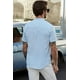 thumbnail image 1 of ABPHQTO Camisa de hombre de manga corta con botones azules, 1 of 5