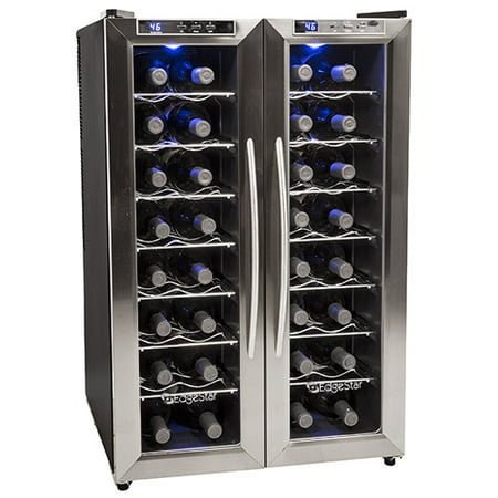 - EdgeStar 32 Bottle Dual Zone Wine Cooler w/ French Doors