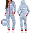 thumbnail image 4 of Noël Pyjamas d'Une Seule Pièce des Femmes avec Capuche, Santa Modèle Adulte Confortable Combinaisons Homewear, 4 of 5