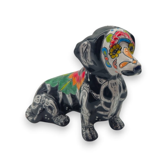 Talavera Dachshund Figurine | Day of the Dead Ceramic Dog