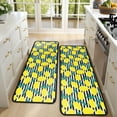 thumbnail image 4 of Kitchen Rugs Sets Of 2,Yellow Lemon Fruit Leaves BlackWhite Pattern Anti Fatigue Kitchen Mat Rugs Non Slip Washable,Decorative Kitchen Floor Mats for Kitchen,Sink,Laundry,17"x47"+17"x47", 4 of 5