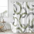 thumbnail image 6 of Polyester Fabric Sage Green Grey Shower Curtain, Geometric Circle Modern Abstract Simple Art Waterproof Bathtub Curtain Bathroom Decor Set with Hooks 72 x 72 Inches, 6 of 6