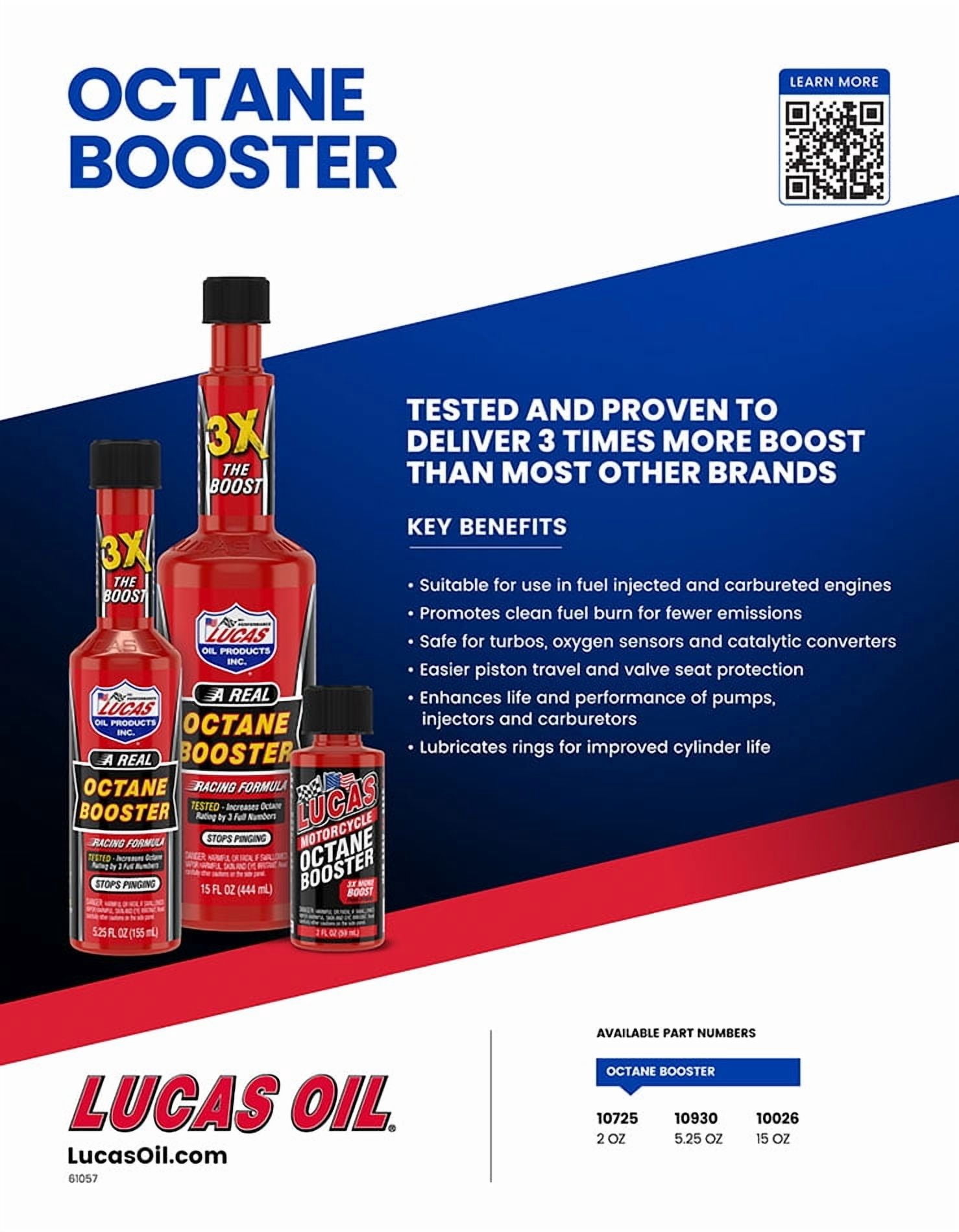 (24 pack) Lucas Oil 10026 Fuel Treatments, Octane Booster Bottle, 15 Ounce Bottle 0.95 Pound Gas Fuel Type