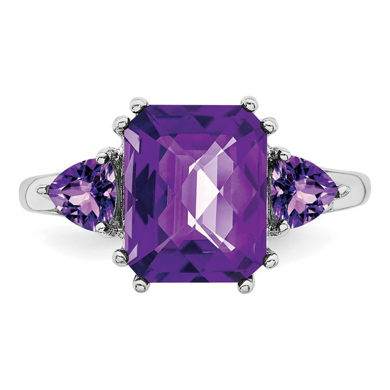 Sterling Silver Amethyst Ring. Gem Wt 3.5ct