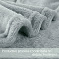 thumbnail image 6 of PiccoCasa Soft Warm Flannel Fleece Blanket for Sofa Couch, Light Gray 70"x78", 6 of 8