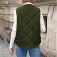 thumbnail image 4 of Sherpa Fleece Lined Jacket Vest for Women Winter Casual Warm Cropped Coat Sleeveless Full Zip Quilted Outerwear (2XL, Army Green), 4 of 7