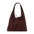 thumbnail image 1 of Bolso de viaje de viaje elegante bolso de hombro de gamuza de gamuza elegante para vacaciones al aire libre Café, 1 of 10