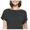 thumbnail image 2 of Calvin Klein Women's Bungee Hem Pocket Cotton T-Shirt Black Size X-Large, 2 of 3