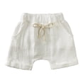 thumbnail image 4 of Baby Boy Girl 2 Piece Set Summer Cotton Linen Set for Babies Toddlers Tops Elastic Waistband Shorts Set Toddler Clothes Tor 3-24M, 4 of 4