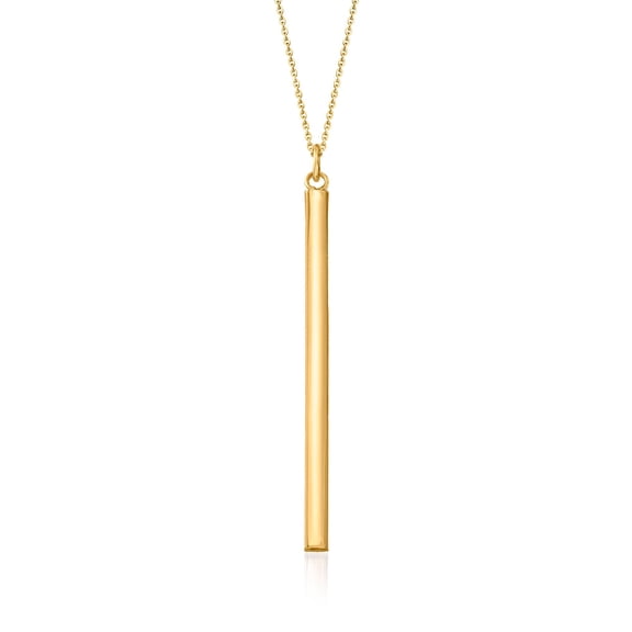Ross-Simons 14kt Yellow Gold Vertical Bar Pendant Necklace, Women's, Adult