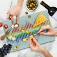 thumbnail image 4 of Music Cutting Board, Rainbow Digital Style Equalizer Amplifier Recording Equipment Night Club Disco Theme, Decorative Tempered Glass Cutting and Serving Board, Large Size, Multicolor, by Ambesonne, 4 of 5