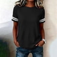 thumbnail image 5 of TGSLY Women's Eyelet Lace Trim Linen Tops Lightweight Crew Neck Solid Color Cotton Blouses Relaxed Dressy Casual Short Sleeve T-Shirts S, 5 of 7