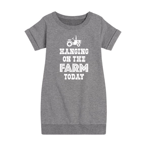 Instant Message - Hanging On The Farm Today - Toddler & Youth Girls Fleece Dress