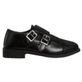 thumbnail image 2 of Josmo BoyS Dress Shoes  Hook and Loop Double Monk Strap Cap Toe Oxford Loafers (Little Kid Big Kid), Black, Size: 1, 2 of 7