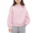 thumbnail image 2 of Sweatshirt Long Sleeve Pink Sweatshirt Girls Crewneck Loose Fit Pullover Tops Warm Fall Winter Clothes Preppy Clothes for Girls 5-6 Years Boys Girls Fashion, 2 of 5