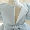 thumbnail image 5 of Jalioing Bubble Sleeve Princess Dress for Kids Girl Bow Ruched Puffy Dresses Birthday Party Baby Girls Skirts (1-2 Years, White), 5 of 7