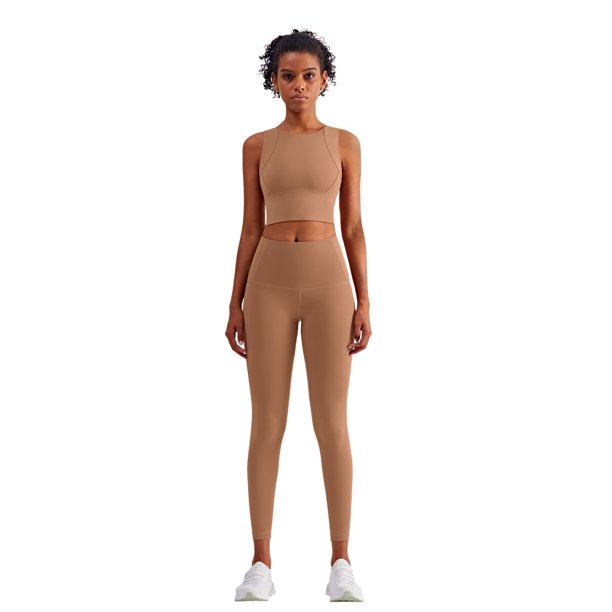 Pantalones deportivos desnudos con brocado de doble cara para mujer, medias de cintura alta con bolsillo, pantalones de Yoga de cadera y vientre color melocotón para mujer