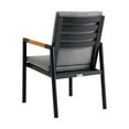 thumbnail image 6 of Royal 5 Piece Black Aluminum and Teak Outdoor Dining Set with Dark Gray Fabric, 6 of 6