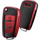 thumbnail image 1 of Funda para llave de Audi, funda para llave de TPU suave de primera calidad, protección completa de 360 grados, compatible con Audi A1 A3 Q3 Q7 R8 A6L TT (textura de cuero plateada), 1 of 4