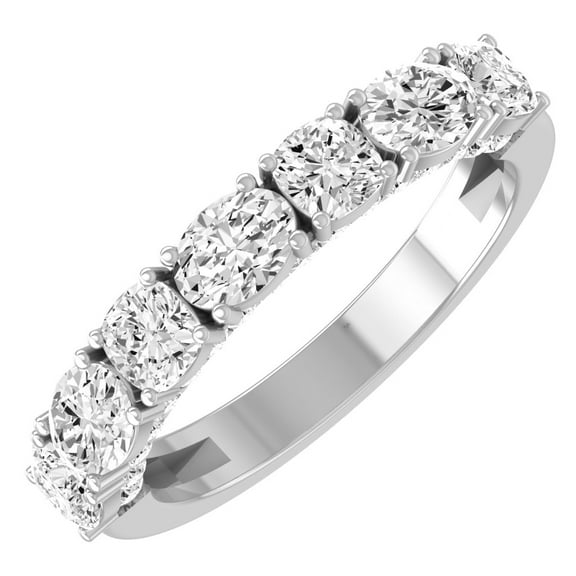 ARAIYA FINE JEWELRY 10K White Gold Lab Grown Diamond Wedding Band Ring (2 cttw, D-F Color, VS1 Clarity) Size 6