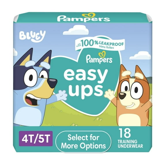 Easy Ups Bluey Potty Training Pants Boys Size 4T-5T, 18 Count (Select for More Options)