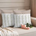 thumbnail image 2 of Beige Floral Outdoor Waterproof Pillow Covers, Spring Summer Botanical Flowers Decorative Square Throw Pillowcase Sofa Cushion Sham for Patio/Couch/Chair, 16"x16" 2 Pack, 2 of 8