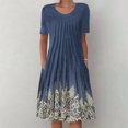 thumbnail image 2 of Vestidos Para Mujer Vestidos Casuales Estampado de Moda Causal Cuello Redondo Manga Corta Vestido Con Bolsillos de Vacaciones Odeerbi ODB158024, 2 of 7