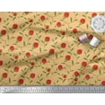 thumbnail image 3 of Soimoi Georgette Viscose Fabric Leaves & Strawberry Fruits Fabric Prints By Yard 42 Inch Wide, 3 of 3
