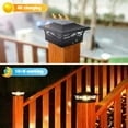 thumbnail image 2 of Solar Post Cap Lights: 6 - Pack Outdoor Post Light for White/Black 4x4 Vinyl Fence Deck - Dock 4x4/6x6 Wooden Post 2 Color Modes Waterproof Warm White, 2 of 12