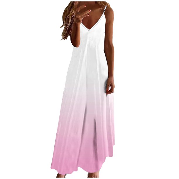 V Cuello Vestidos de Verano para las Mujeres 2025 Impresión sin Mangas Cuello Redondo Vestido Casual, Imitación Algodón Tirar Marco