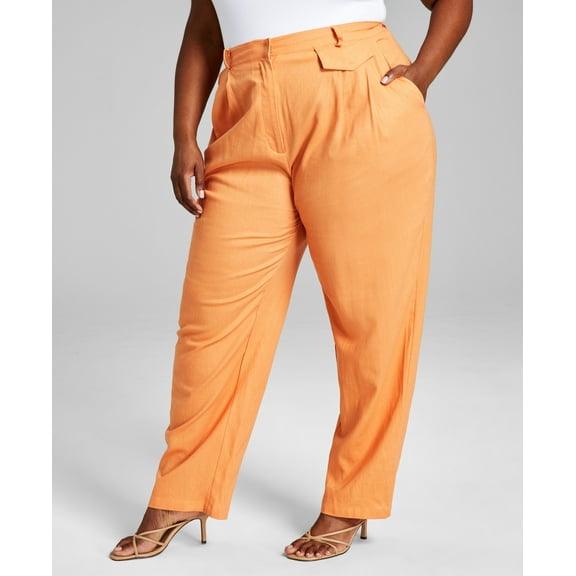 Trendy Plus Size Wide-Leg Pants Clay 3X