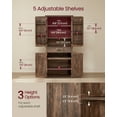 thumbnail image 5 of Farmhouse Pantry Cabinet with Barn Doors & Adjustable Shelves – 70.3" Tall Kitchen Storage Organizer with Drawer & Pull-Out Tray, Hazelnut Brown, 5 of 6